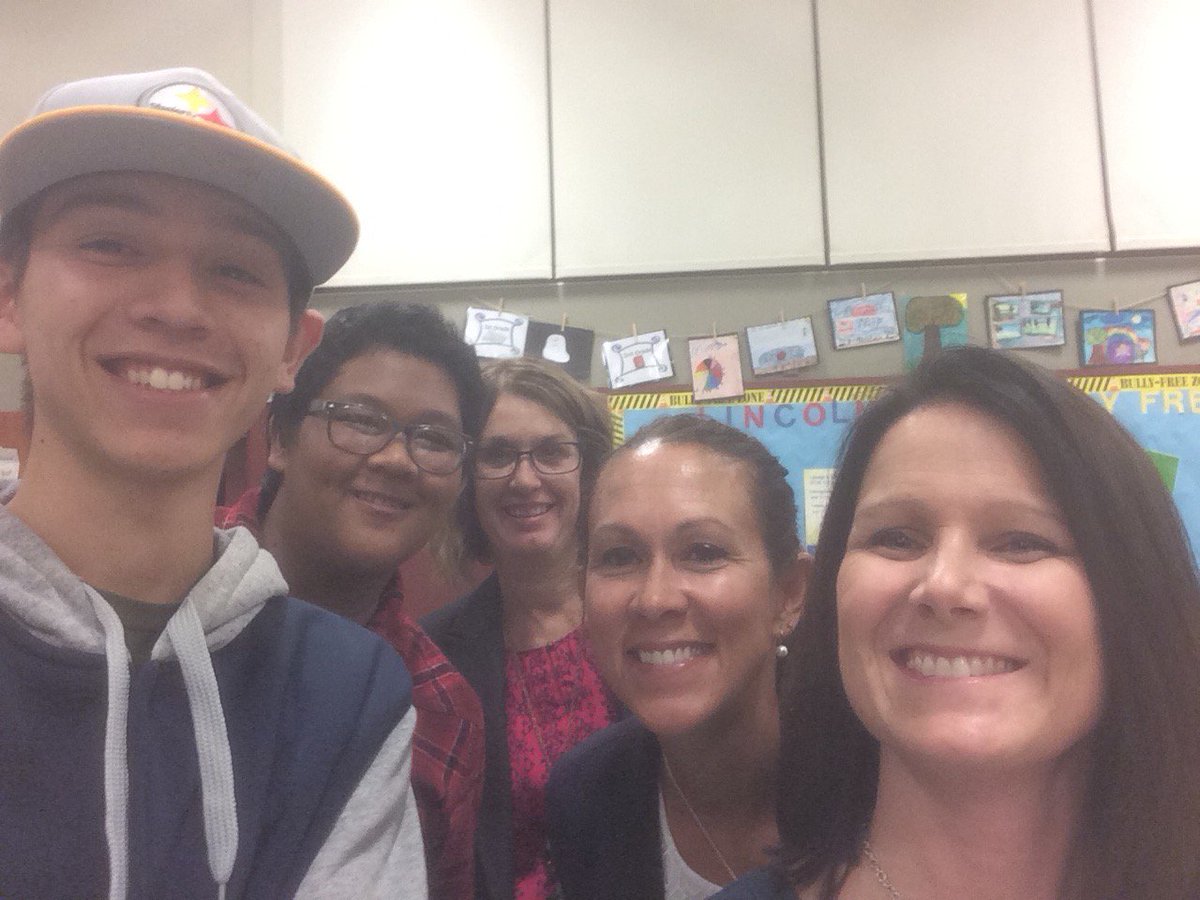 samtedu's tweet photo. @mrsking209 @MarkE_EDU Selfie with the associate superintendents at the board meeting at Lincoln elementary #TSS https://t.co/m0a4bXe4Pj