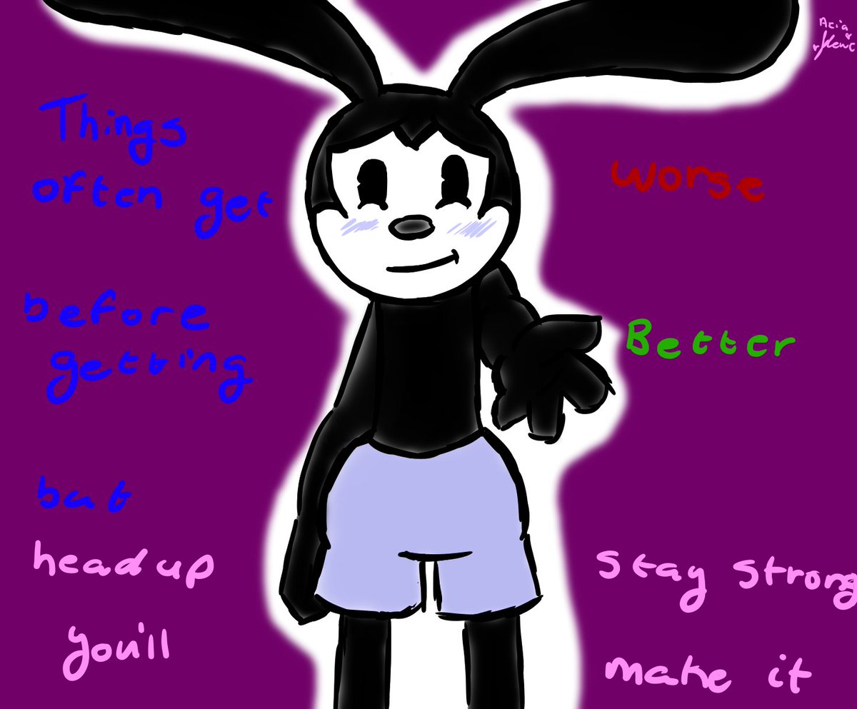 MonokumaParty's tweet image. For those who are down about a lot, especially since yesterday, have a motivational Oswald #oswaldtheluckyrabbit #disney #motivationforall