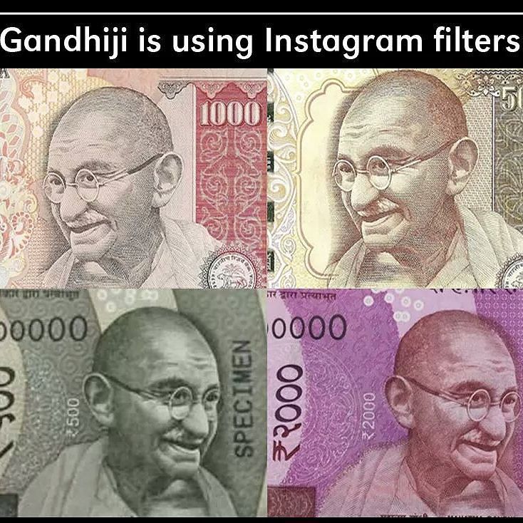 thetomatoheart's tweet photo. New currency notes
#gandhiji #instagramfilters #currencyban #banon500notes #banon1000note… https://t.co/xNDDsak95X https://t.co/U657nqCCC4