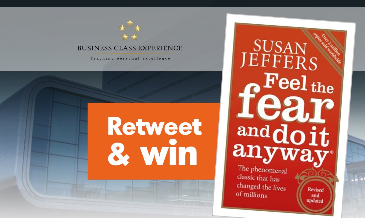 #Retweet en #win 'Feel the fear and do it anyway' van Susan Jeffers. Zus Marcia Jeffers zal spreken tijdens #BCE16! businessclassexperience.com