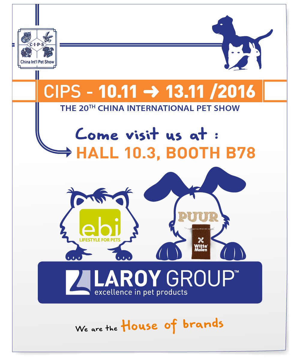 LaroyGroup's tweet photo. Come and visit our stand @ CIPS, 10-13 November, Guangzhou! We're located in Hall 10.3 - Booth B78 https://t.co/hMRV6hQ2Ea