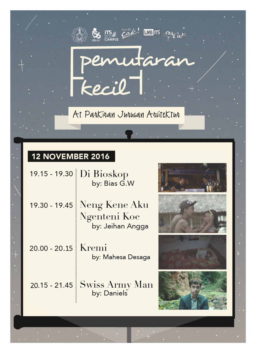 ITS_CLICK's tweet photo. INILAH KAWAN
yg diputer di PEMUTARAN KECIL ntar malem minggu
ada filmnya @FilmKremi , @JeihanAngga dan @bbiiaass nihh https://t.co/kg4RnTtZH6