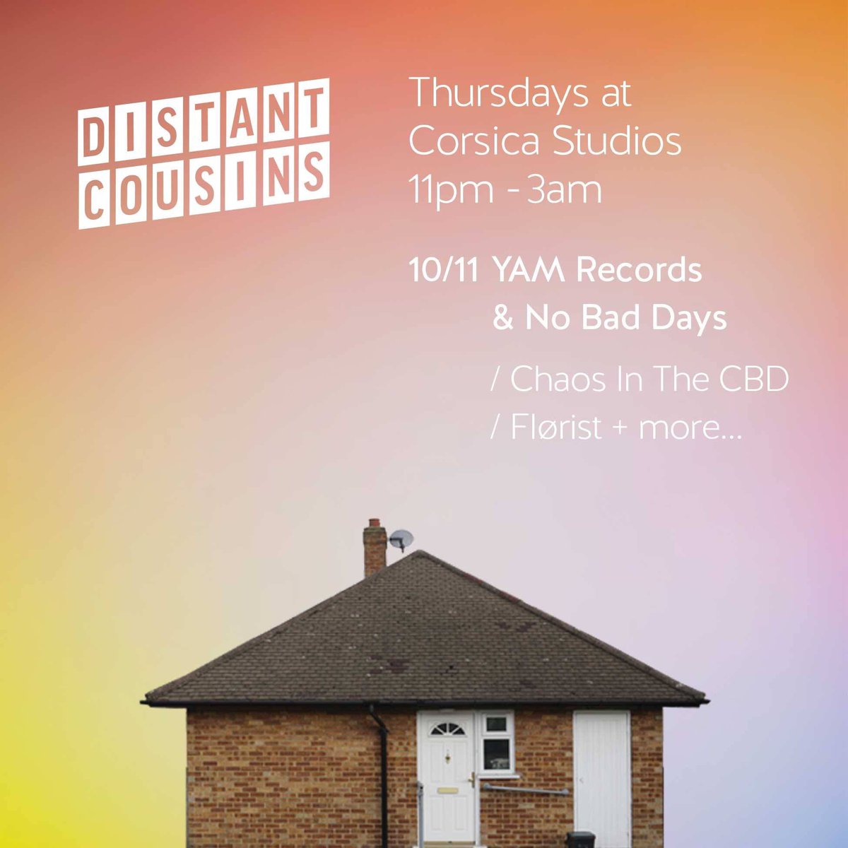 yam_records's tweet image. Following @boilerroomtv later we're all heading over to @Corsica_Studios for their new Thursday night party, @_distantcousins. Join us !