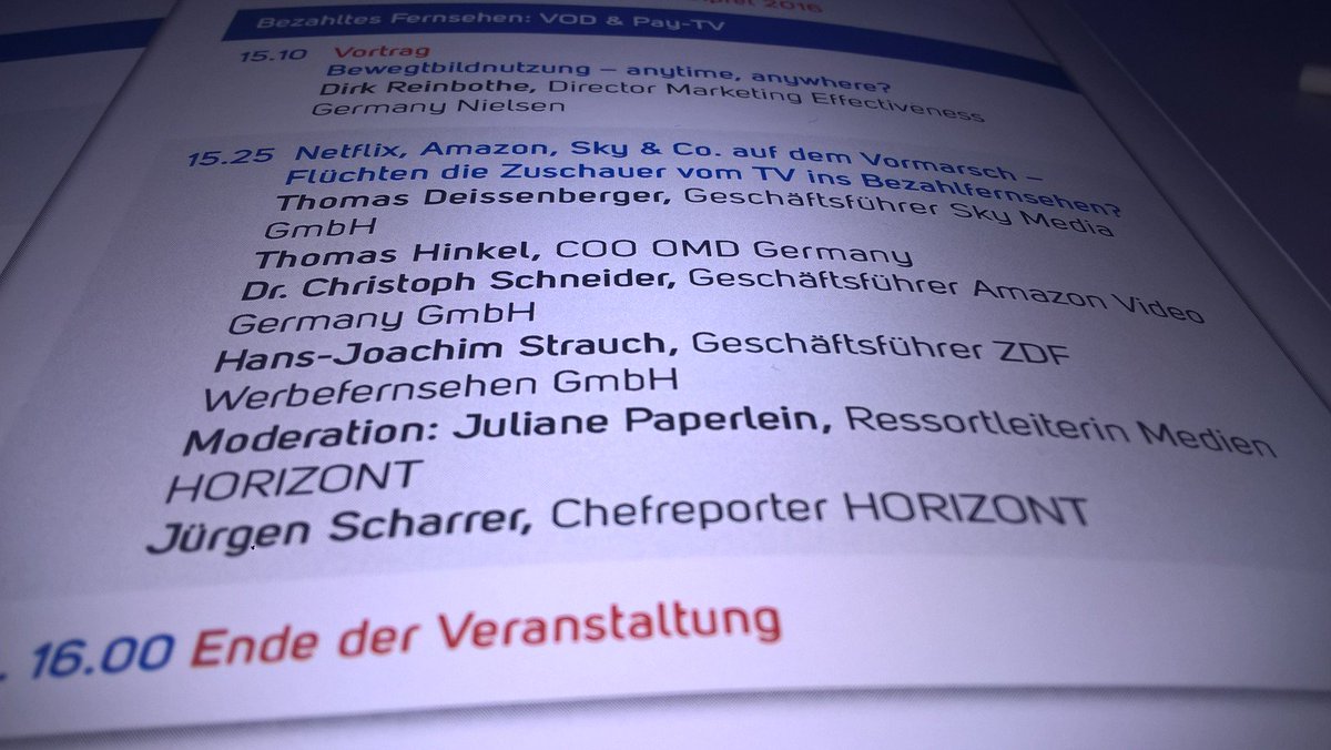 SkyMediaDE's tweet photo. Last but not least: Die Abschlussdiskussion zum Thema "Flüchten die Zuschauer ins Pay-TV?" mit Thomas Deissenberger ab 15:25h. #BBG16 https://t.co/I5I2oMlqIa