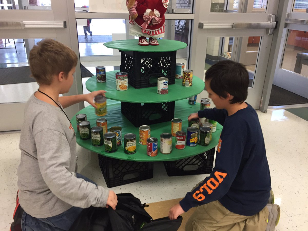 SiglerStars's tweet photo. The canned food drive is underway...#feedthetree https://t.co/wlACHrvHoX