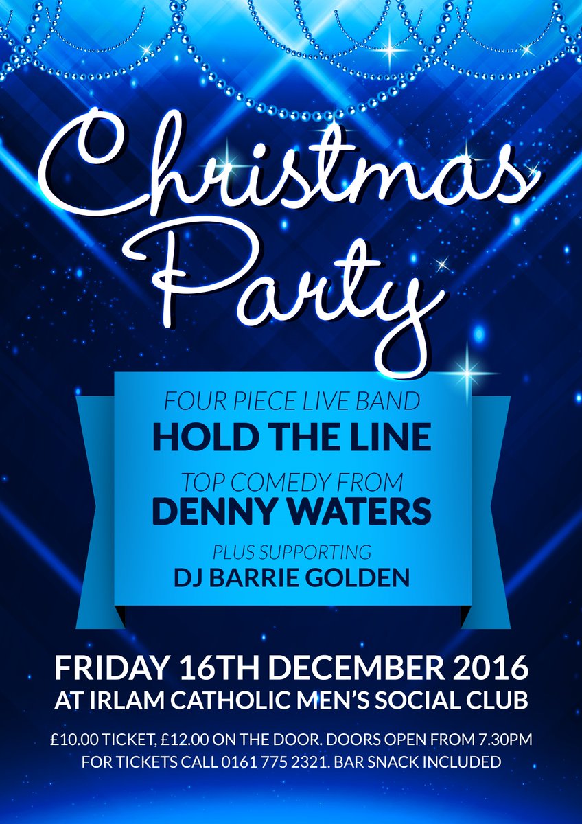 IrlamCatholic's tweet photo. Christmas Party Night..Friday 16th Dec  with @_holdtheline_   comedy and music for dancing from DJ Barrie Golden. Tickets £10 now on sale https://t.co/UOjiHZkpiD
