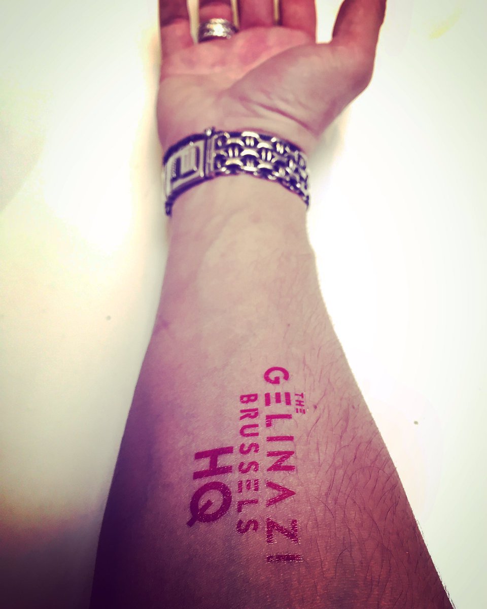 Gertdemangeleer's tweet photo. My first tattoo!!! @THEGELINAZ 
Let's rock ✌️✌✌#brusselshq #gelinaz https://t.co/POF5EKUZUm