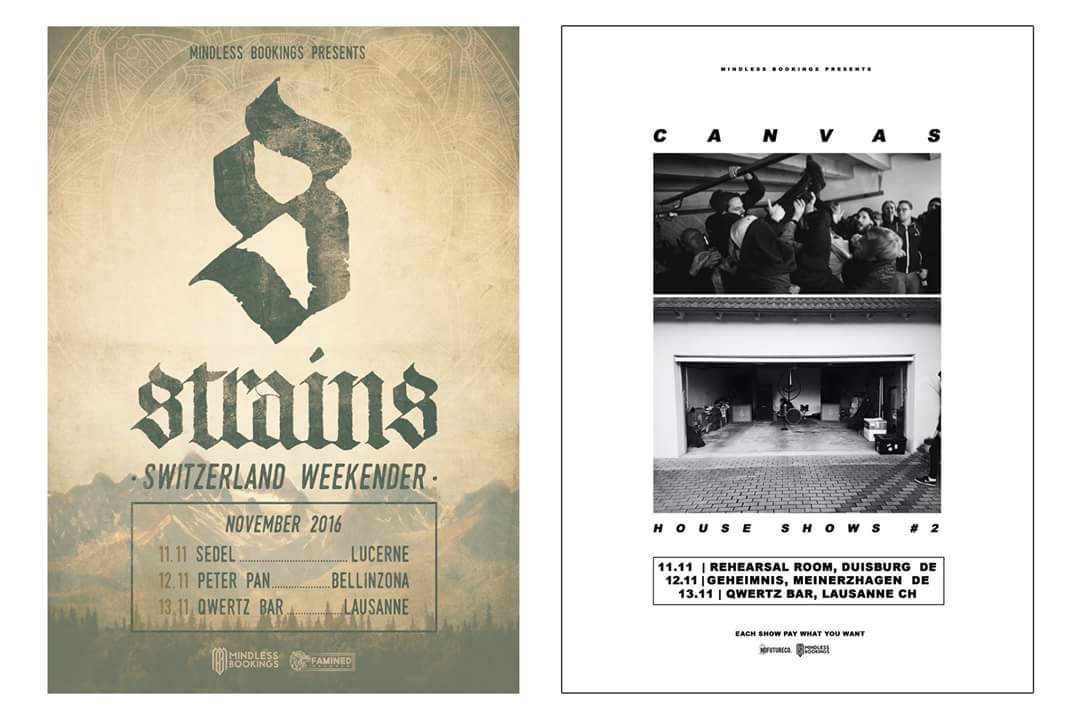 We've got both <a href="/wearestrains/">Strains</a> and <a href="/wearecanvasuk/">CANVAS</a> out in Europe this weekend. Go see them in case you live nearby!