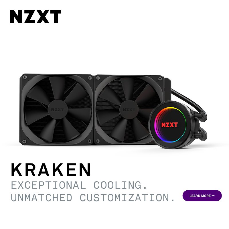 NZXT's tweet image. NZXT Kraken liquid coolers: nzxt.co/krakenx
💦More flow
💦Quieter
💦Modular cable points
💦Full RGB pump
💦Easy Installation