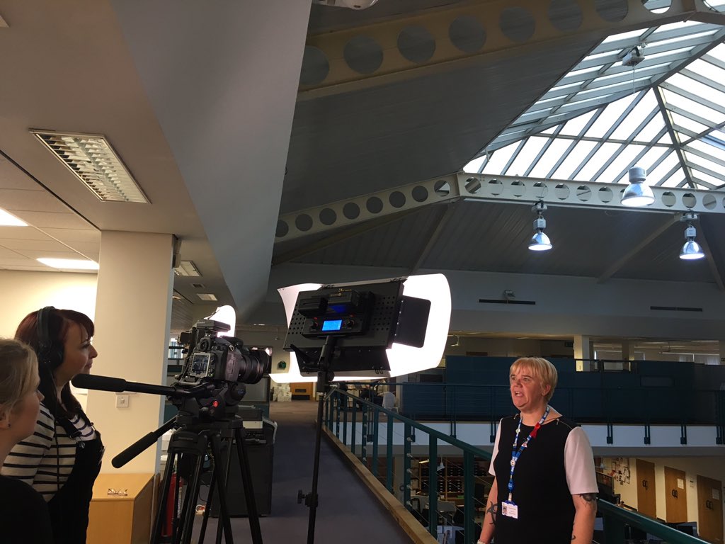 LeedsHospitals's tweet photo. Our @LTHTmedill are at @YorksAmbulance filming for our Leeds-wide #StayWellThisWinter messages. https://t.co/beHIO7dwYZ