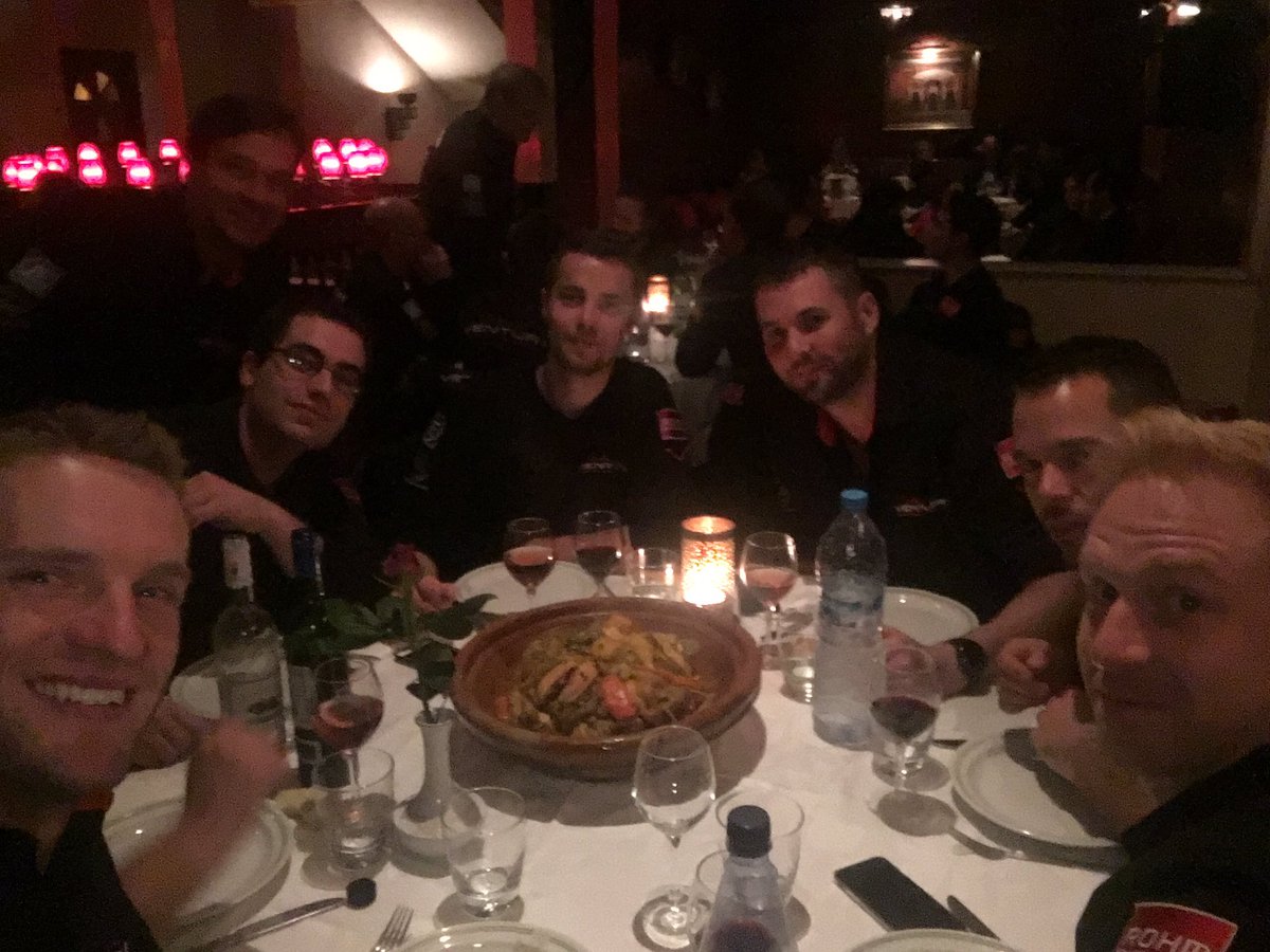 MaroEngel's tweet photo. Great @VenturiGP dinner last night with all the team. Here is our table #5 Ready for #MarrakeshePrix 👊🏻😎#fanboost #maroengel https://t.co/10BXiUMplD