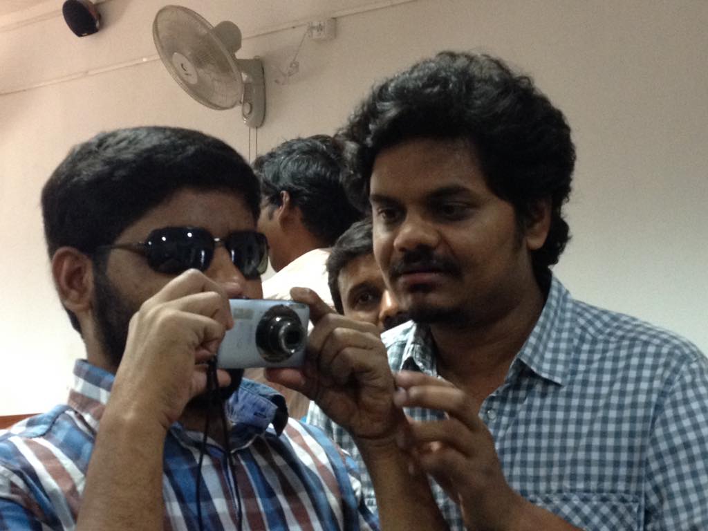 BlindWithCamera's tweet image. Photo workshop conducted with visually impaired students of the Hyderabad University