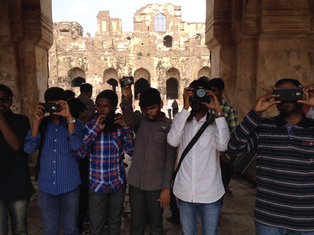BlindWithCamera's tweet image. Photo workshop conducted with visually impaired students of the Hyderabad University