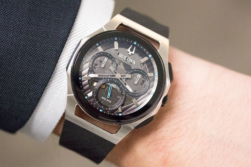 The brand new Bulova curv range as advertised, available for you at Ashley Matthews jewellers in Hexham. Call into our showroom to view