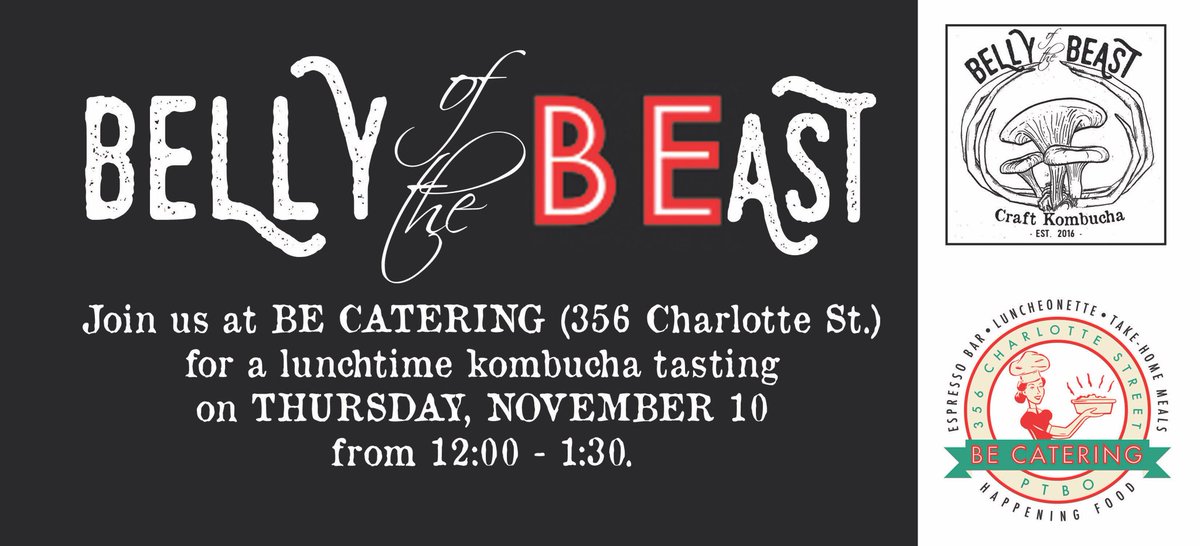 BECateringPTBO's tweet image. We've got a #Lunch and #Learn for you today #PTBO! Come on down and try out some craft #kombucha from 12-1:30, it's made here in town!!!
