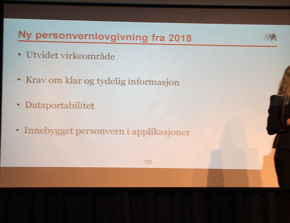 frkVivi's tweet image. Nasjonale lovgivninger ut, i 2018 kommer d ny lovgivning for EU&amp;amp;EØS. D blir enklere for brukerne. Catharina Nes @Datatilsynet 
#DNfintech