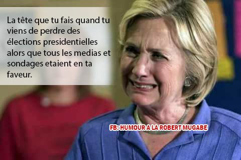 humourmugabe's tweet photo. #DonaldTrumpWins  #TrumpPasAMonPoste #Trump La tete que tu fais quand tu viens de perdre des élections ou tous les médias était avec toi :) https://t.co/9iuzeQeaim