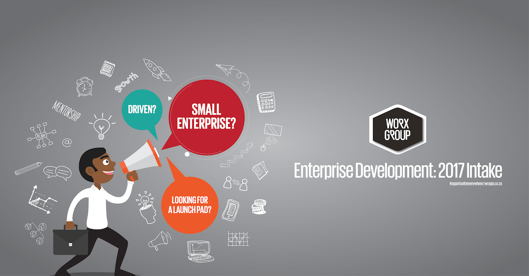 WorxGroupZA's tweet photo. We've opened applications for our 2017 Enterprise Development Programme. Does your business have what it takes? https://t.co/DYJ5jh4OE2 https://t.co/pCYdeMfW52