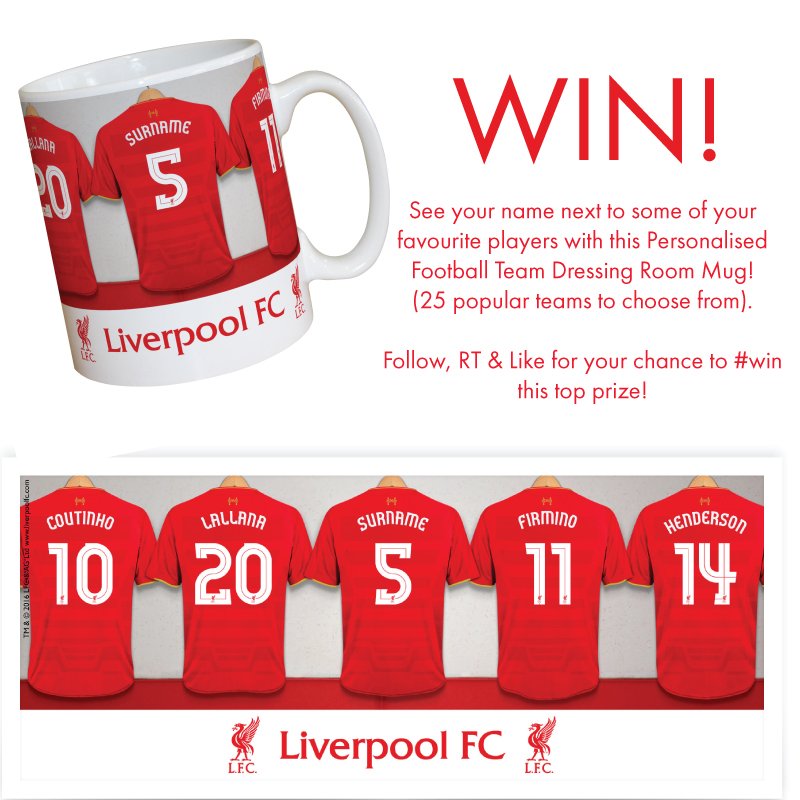 What team would you choose? Follow, RT &amp; Like for your chance to #win your own Personalised Football Dressing Room Mug! #football #mug
