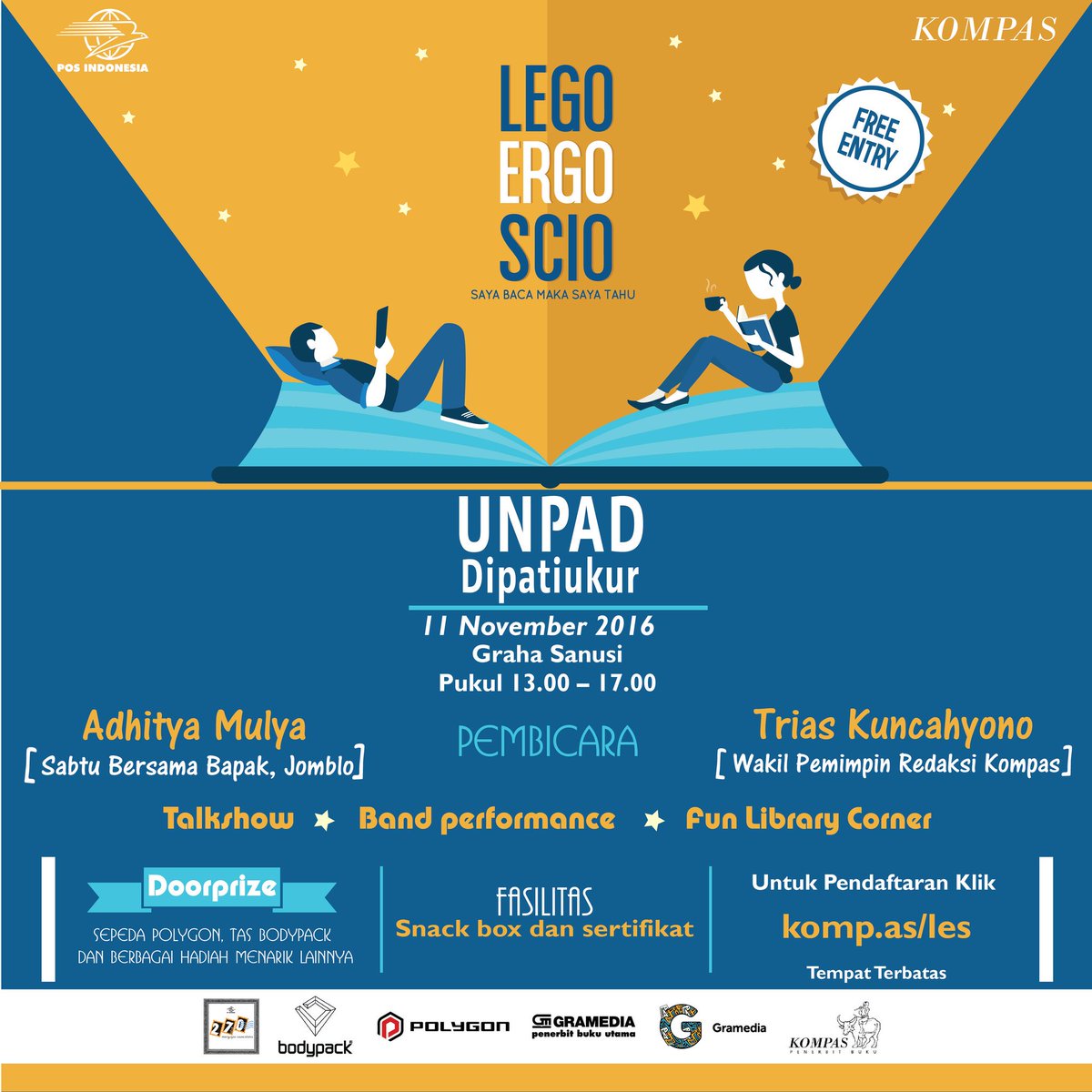 Bsk jangan lupa yah registrasi mulai dibuka pukul 12.30. Yg blm daftar/blm menukarkan invitation, lgsg dtg aja yah. 😀
#legoergoscio