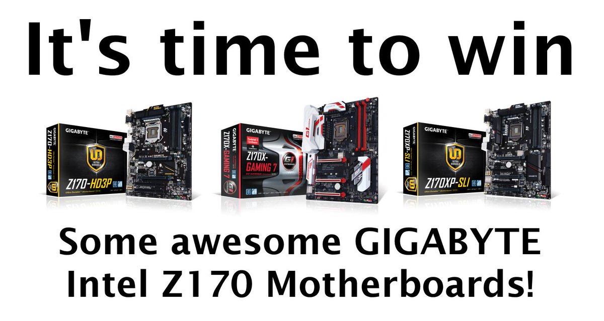 GigabyteUK's tweet image. RT &amp;amp; Enter to WIN 1 of 3 GIGABYTE Z170 motherboards at: j.mp/2eWmQFf