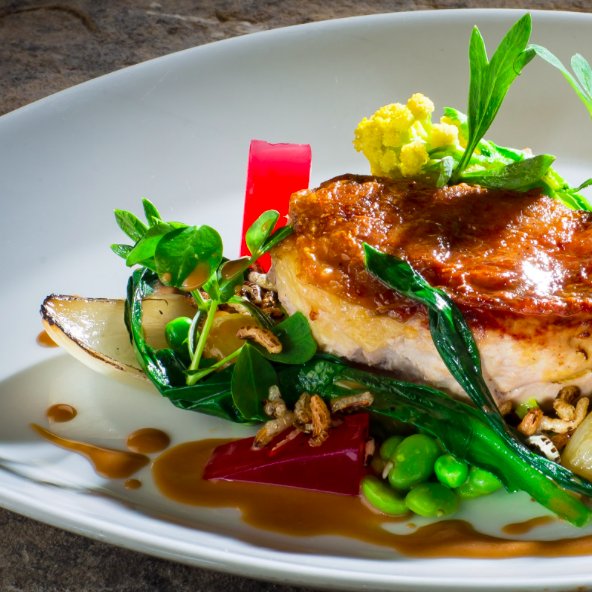 pobhotels's tweet photo. Roast guinea fowl in a lime and redcurrant sauce. Is your mouth watering? Why not book a weekend @Hambleton_Hall and try it for yourself. https://t.co/foTtnkLaJh