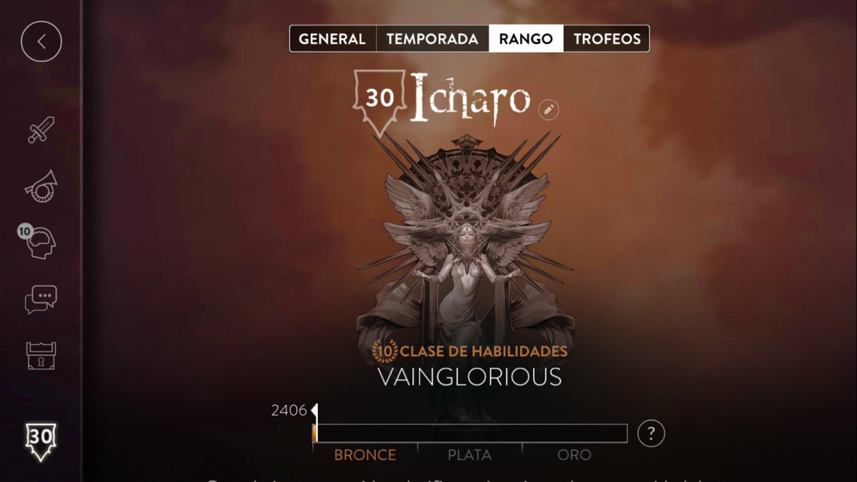 TeamProjectHawk's tweet image. [@VaingloryES] [#Oficial]

Nuestro compañero @Icharo9914 ha llegado recientemente a rango 10, ¡Felicidades!