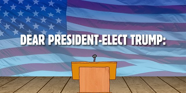 We'd like to share a few thoughts with the new President-Elect, <a href="/realDonaldTrump/">Donald J. Trump</a>. benjerrys.co/2eWl0El