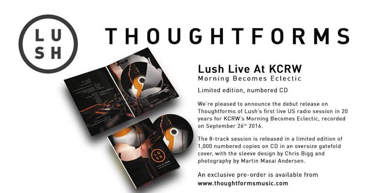 Pre-order our limited edition, numbered CD 'Live At KCRW - Morning Becomes Eclectic' at thoughtformsmusic.com
