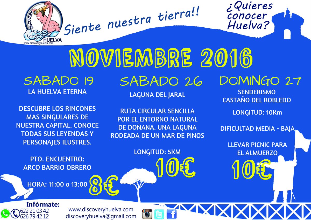 ¡VAMOS, VEN CONOCER HUELVA EN NOVIEMBRE! #SienteNuestraTierra #Huelva #TurismoParaTodos  #Andalucia #Doñana #SierraAracena