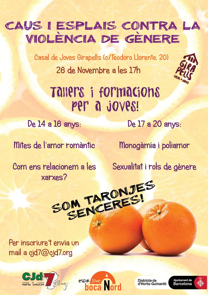 CJGirapells's tweet photo. El 26 de novembre acollirem els tallers i formacions del @CJD7_HG i @BOCANORD sobre els caus i els esplais contra la violència de gènere! https://t.co/kLHYt6yUo0