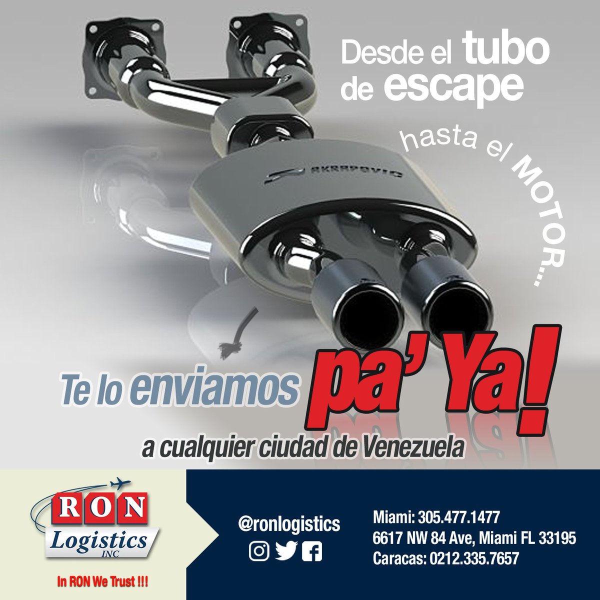 ronlogistics's tweet photo. Todo para tu vehículo, nosotros te lo enviamos pa´yaaa!!! solo dinos pa´cuando y allí estará!!! #Ronlogistics #Envios #Venezeula https://t.co/BmbU43mF6P