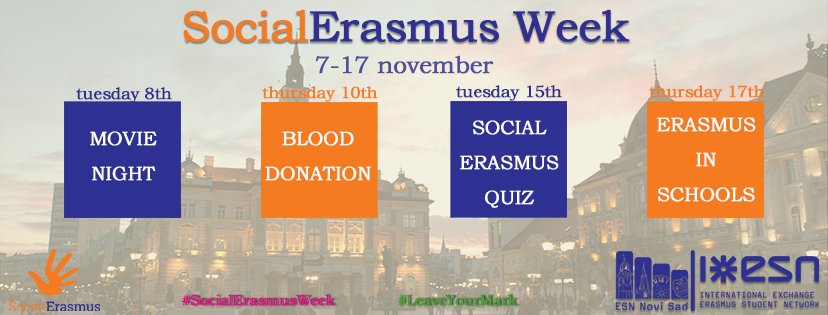 esnnovisad's tweet photo. #SocialErasmusWeek #SEW2016 #LeaveYourMark #THISisESN https://t.co/CR9nCOsig0