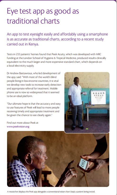 Traditional eye test charts are expensive. We helped fund research that showed a phone app could be just as effective. #WorldScienceDay