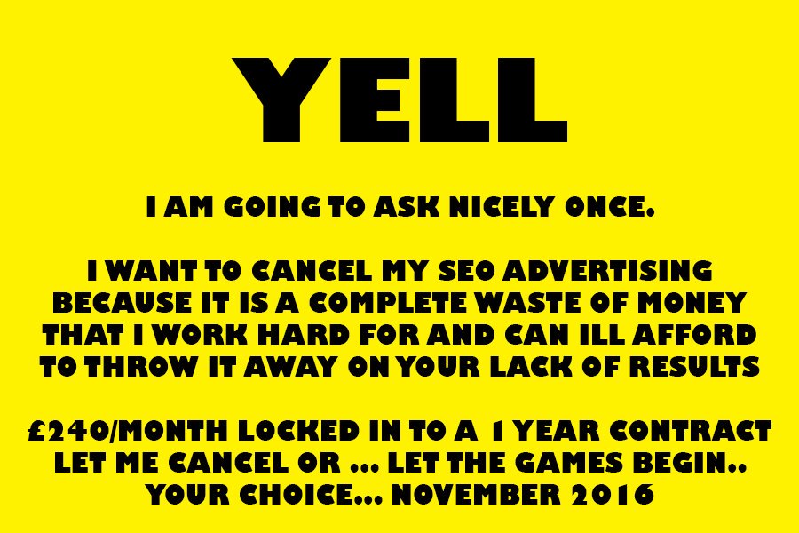 procleannw's tweet photo. #YELLBUSINESS IS BAD BUSINESS - DO NOT BE TRICKED BY SWEET TALKING SALES PEOPLE. https://t.co/uZK4lXp2NA https://t.co/BfTEbnHDs6