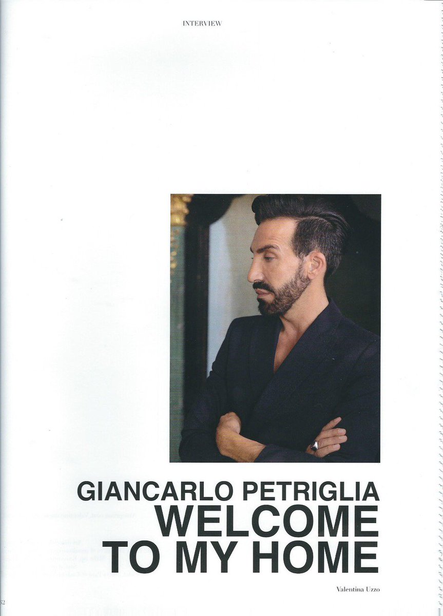 Welcome to my home 
Intervista su  <a href="/BookModaMag/">Book Moda Magazine</a> 
a cura di Valentina Uzzo
Ph. Angela Improta
Styling Sabrina Mellace
#giancarlopetriglia