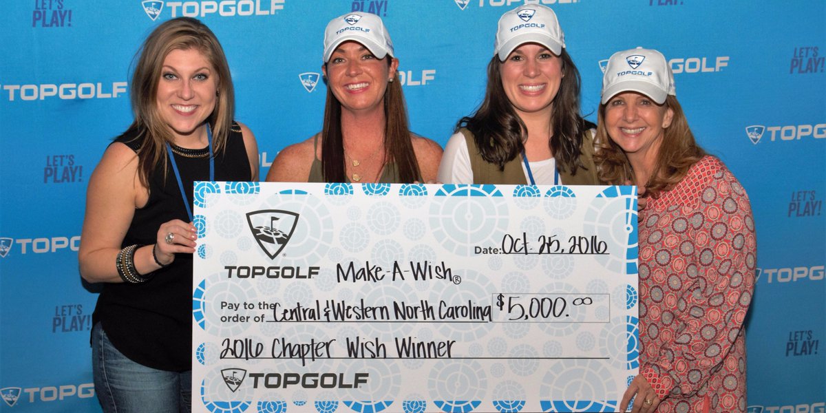 Thank you to <a href="/Topgolf/">Topgolf</a> for their continued support of Make-A-Wish. We can’t wait to check out your <a href="/TopgolfNC/">Topgolf Charlotte</a> location next year!
