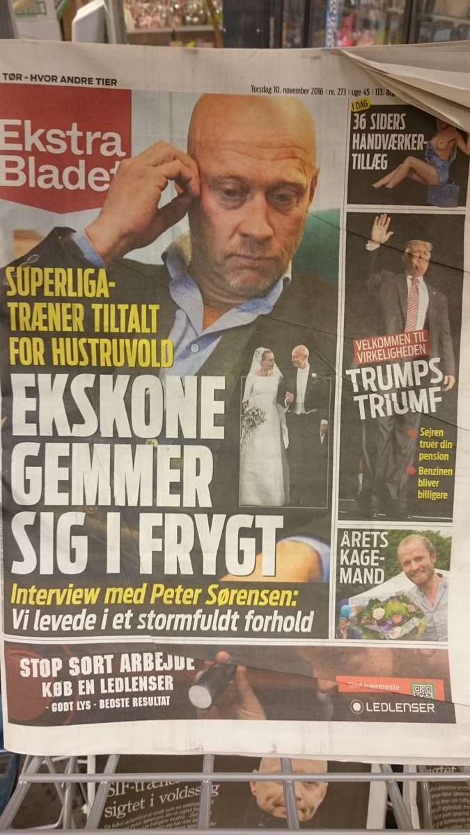 asser96's tweet photo. USA har lige fået en ny præsident @EkstraBladet vurderer at deres læsere er mere interesseret i hustruvold - hvad er der galt?? https://t.co/LB2x7LjE5R