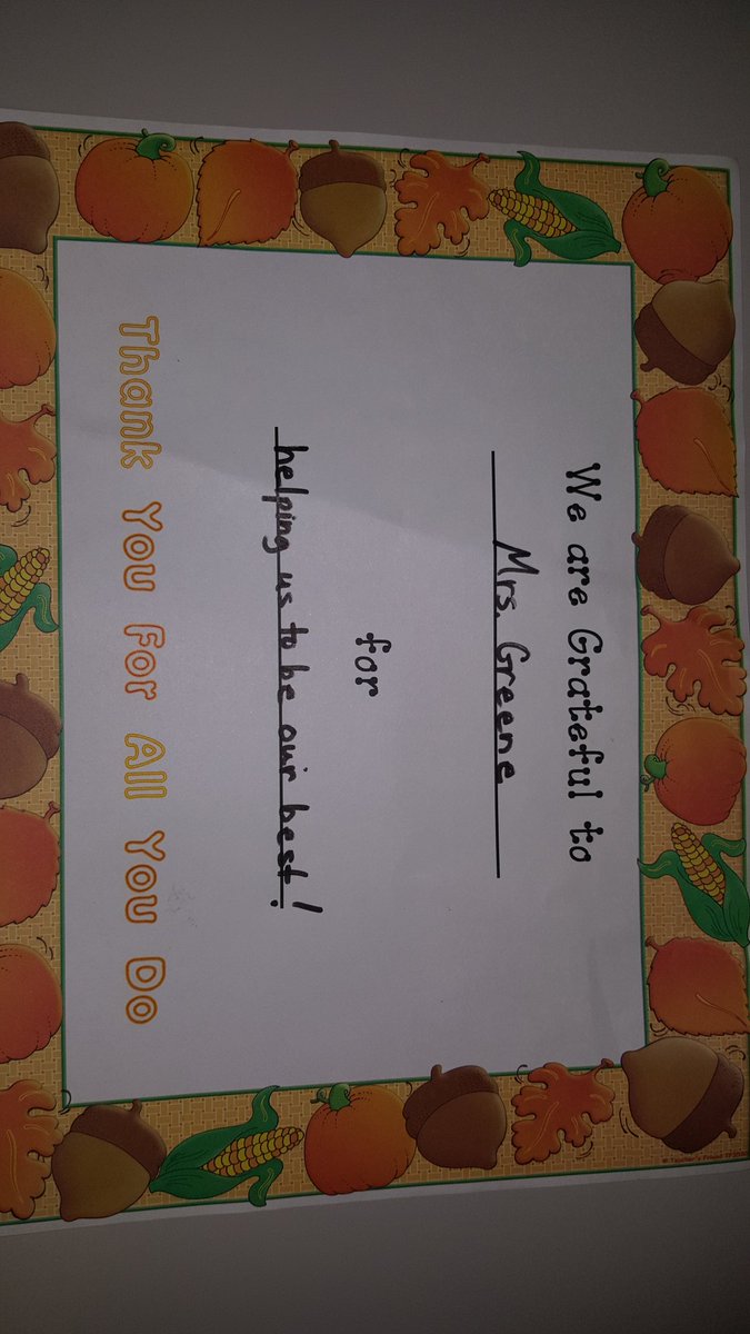 PESBulldogsIN's tweet photo. Grateful! Thanks 1st Grade from Mrs. Greene. Kids recognizing staff this month & teaching us about being grateful! #socsowen #joyofclass https://t.co/I0oUt9GBO5