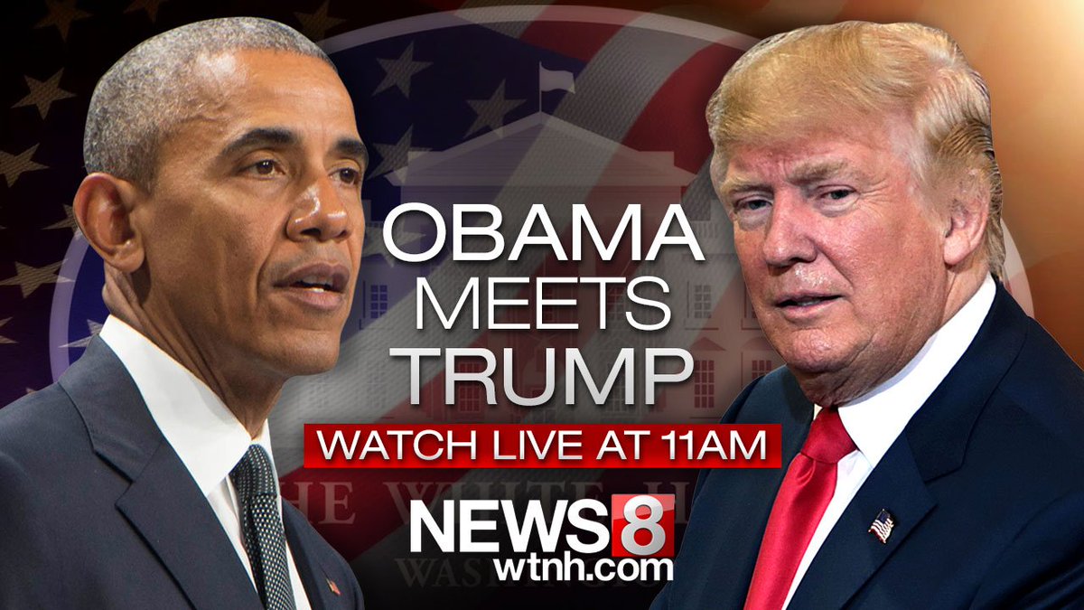 WTNH's tweet photo. #PresidentObama (@POTUS) will be meeting w/@realDonaldTrump beginning at 11a ET. Watch LIVE: https://t.co/m7fOmxR05W https://t.co/D7rSEsVI9q