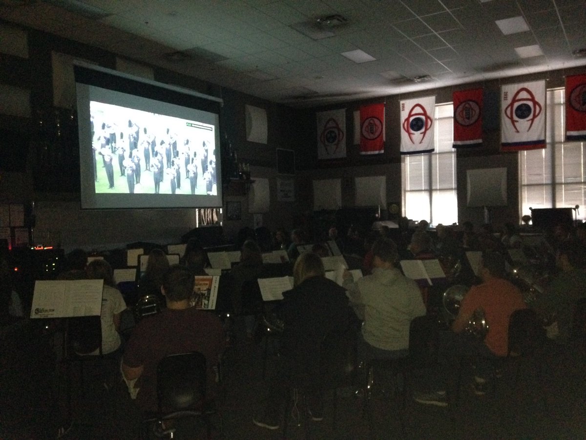 SiegelHighBand's tweet photo. Siegel taking a break from rehearsal to cheer on @DBHSband at BOA nationals! #TennesseeBands https://t.co/8zQv3XEI80