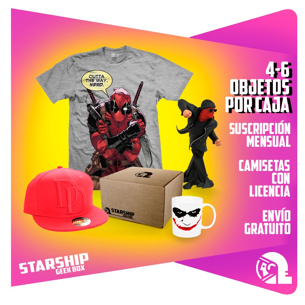 StarShipGeekBox's tweet image. Muy contentos hoy lanzamos nuestra caja de suscripción mensual. Únete a #StarShipGeekBox #boxgeek #españa statshipgeekbox.com