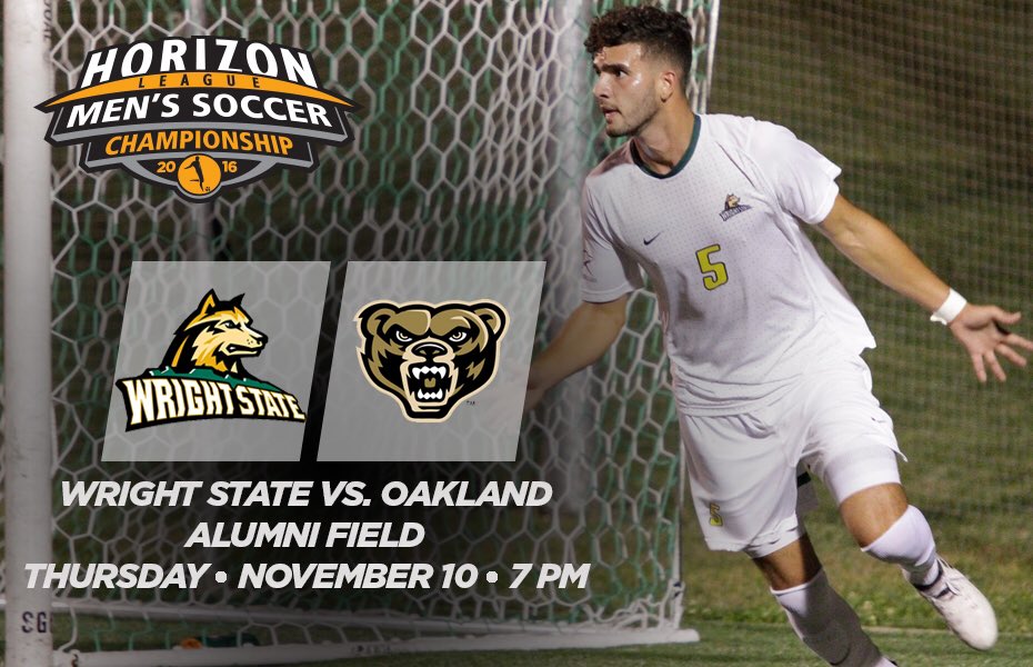 WSU_Mens_Soccer's tweet photo. GAMEDAY! We host Oakland in the @HorizonLeague Semi-Finals tonight at 7pm! WSU Students get in FREE with Wright1 Card and get FREE pizza! https://t.co/K6goEKFft6