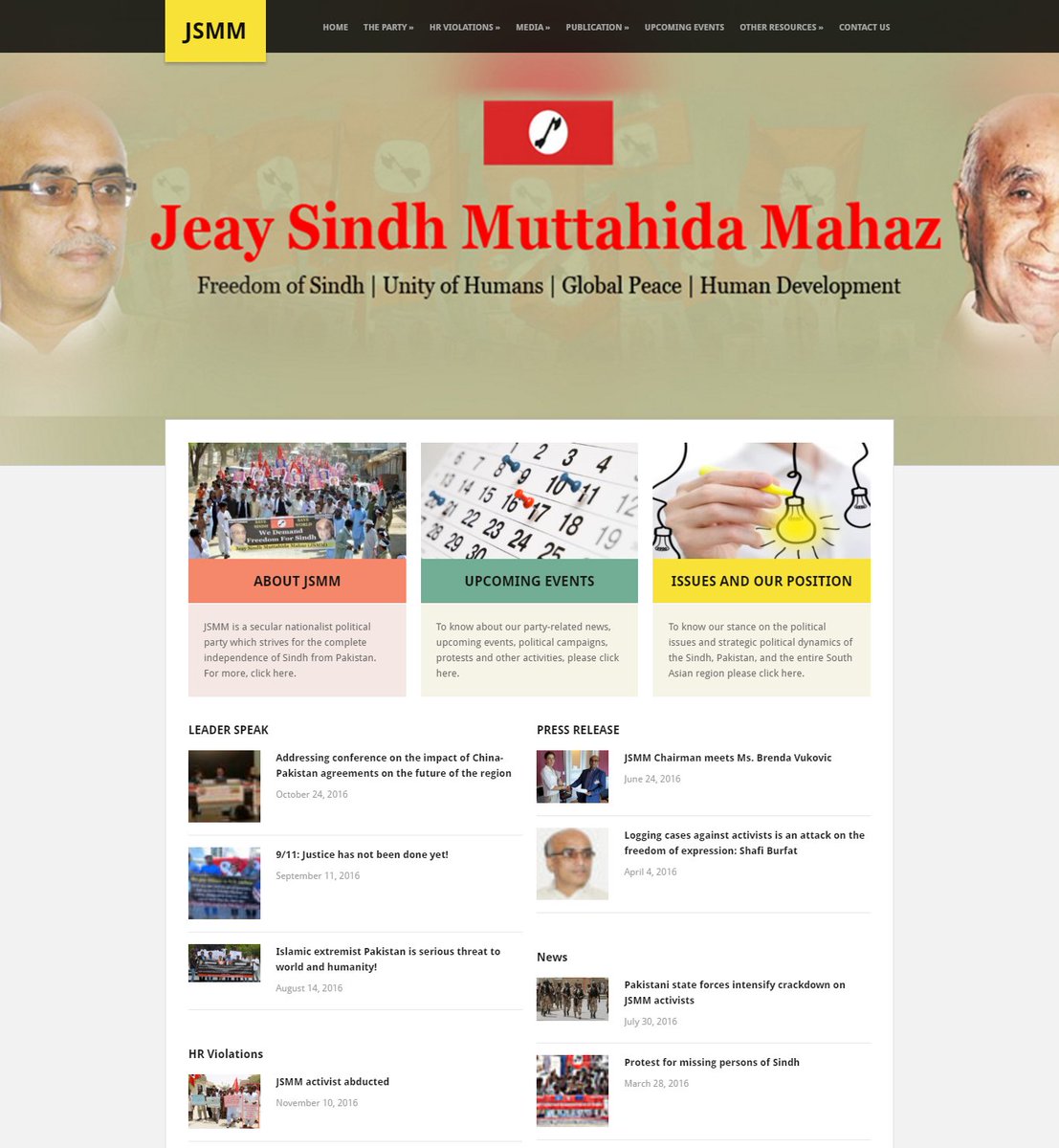 Zahid_Sindhi's tweet photo. Jeay Sindh Muttahida Mahaz (#JSMM) launches official website: https://t.co/mcaCXCB0ii Well done. #TeamJSMM https://t.co/PCvlDBmVRa