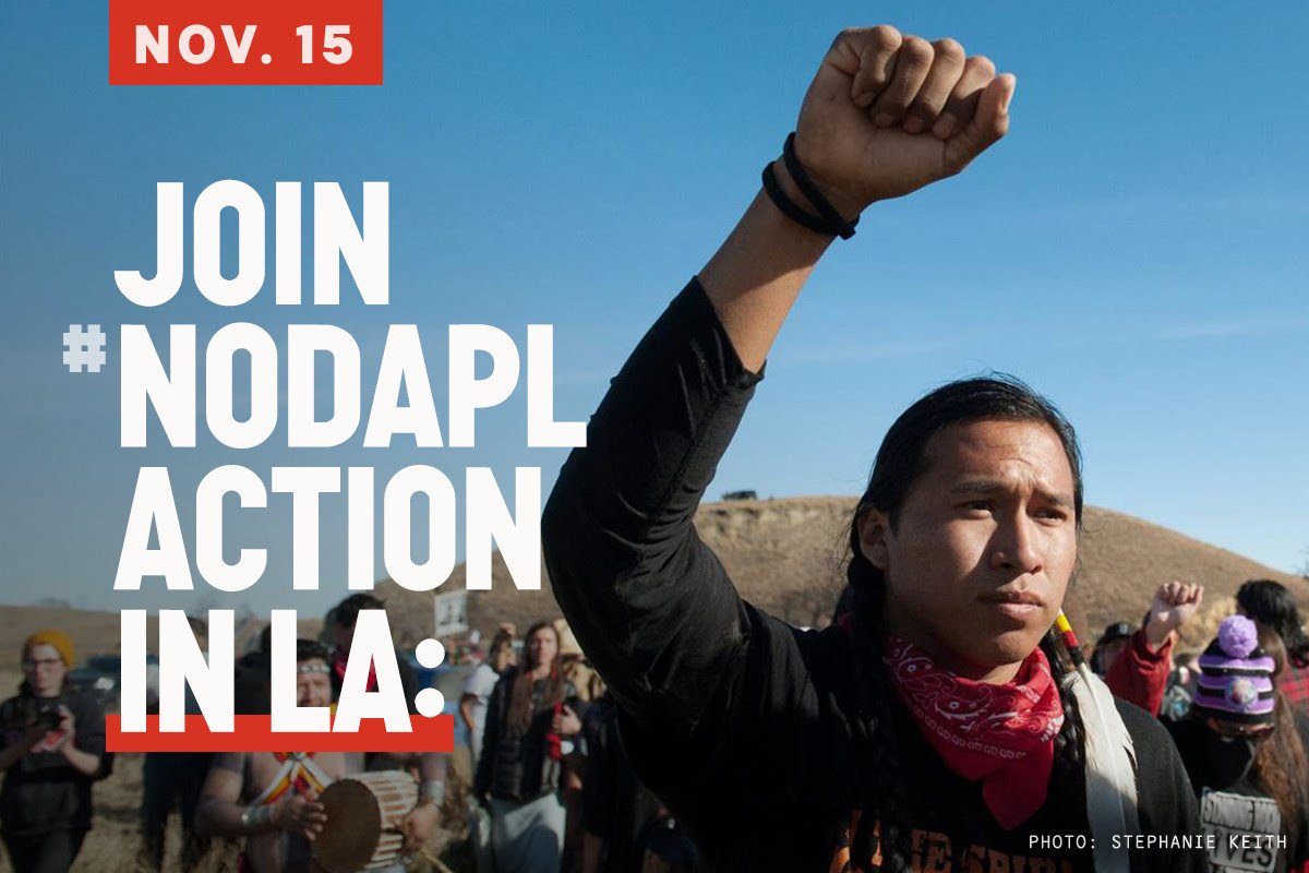 FrackFreeLAC's tweet photo. #NoDAPL protest Tuesday Nov 15 at 12 noon
915 Wilshire Blvd., Los Angeles 90017
Join us! https://t.co/2y1iuLlRNc