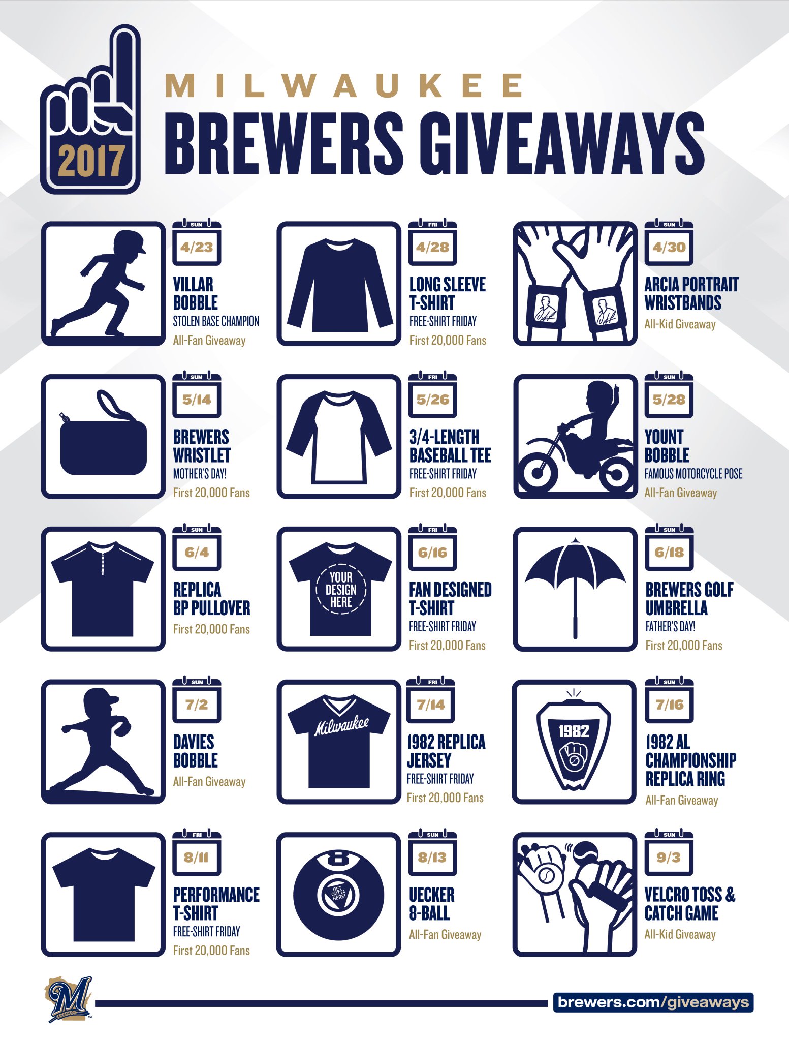 Milwaukee Brewers on Twitter "Is our 2017 Giveaway Schedule packed