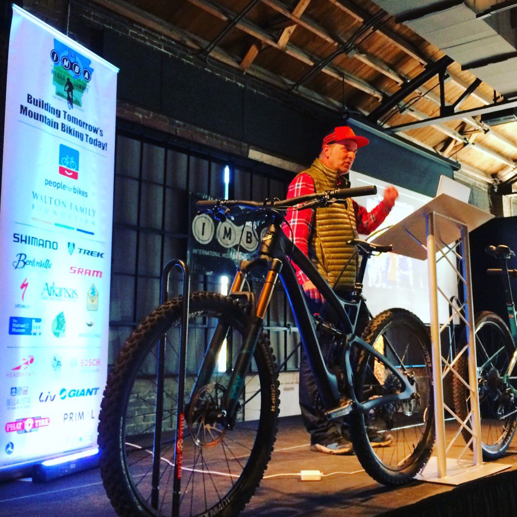 LAMBATcrew's tweet photo. @HansNoWayRey with a great keynote stating the day at @IMBA_US #imbaws2016 @bikebentonville @peopleforbikes https://t.co/EZQZda8qfS