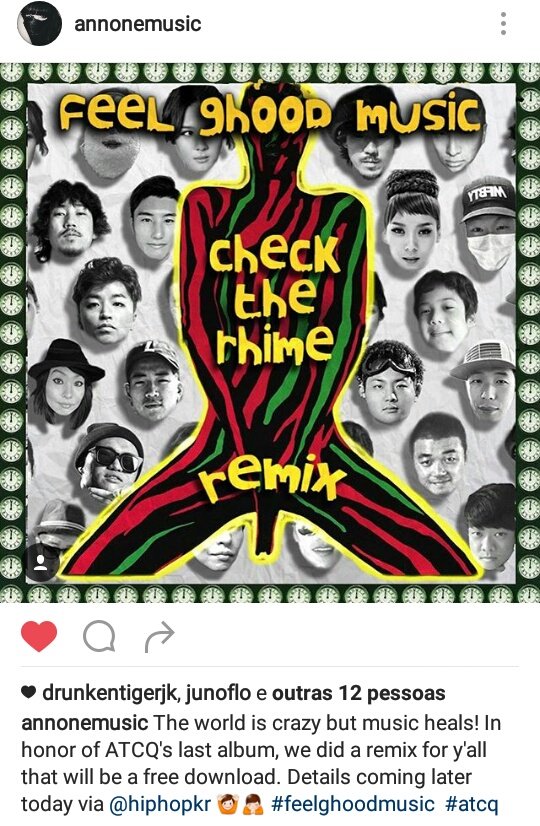 DrunkenTigerBR's tweet photo. [INFO] Artistas da #FGM gravaram um remix do clássico "Check the Rhime" do @ATCQ
Mais detalhes em breve no @HiphopKR https://t.co/odTwRSF3KF