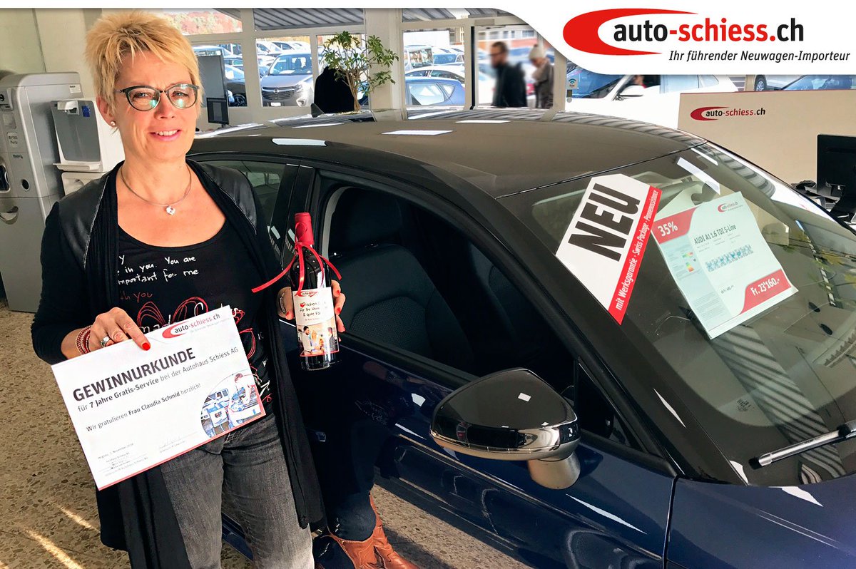 Autohausschiess's tweet photo. And the winner is...

...Claudia Schmid!
Wir gratulieren ganz herzlich zum Gewinn des 7 Jahre Gratis-Service! 🎁👏 https://t.co/LIiWayB7l6