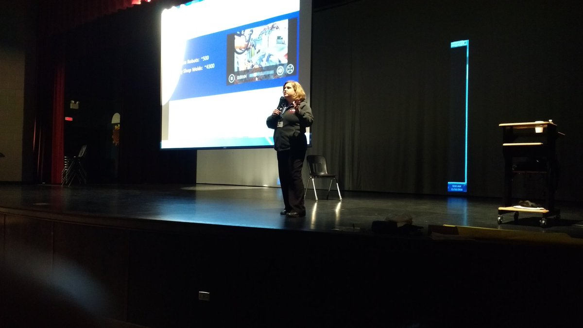 Mdownt's tweet photo. Thank you to Karen Taylor from @GM in Spring Hill for speaking to our 8th graders @SHMSGeneral! #JobExploration #growmaury #59percent https://t.co/ECASBVGIut
